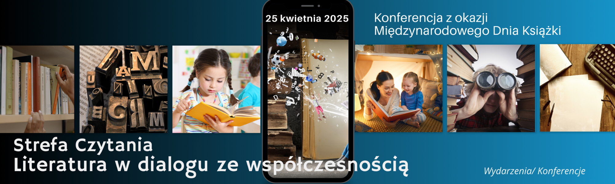 Grafika ilustracyjna do konferencji Strefa Czytelnika - Literatura w dialogu ze współczesnością